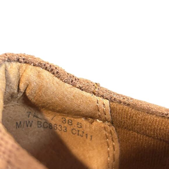 b.o.c. Leather Clogs Slip On Shoes W Size EU 38.5/US 7.5 to 8 Brown Floral - Picture 4 of 9